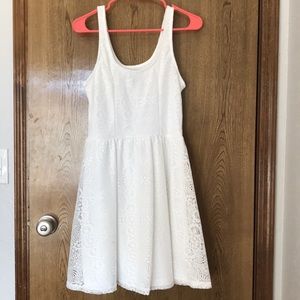 Simple white dress.